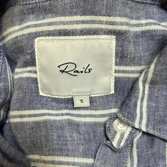 Rails Sydney Arctic Stripe Button Down Top Size S - Picture 7 of 9